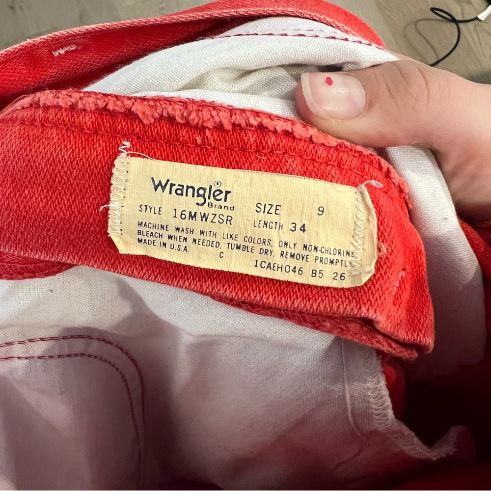 VINTAGE WRANGLER red denim high waist jeans - Picture 3 of 6